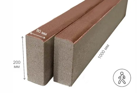 Бордюр тротуарный, терракот