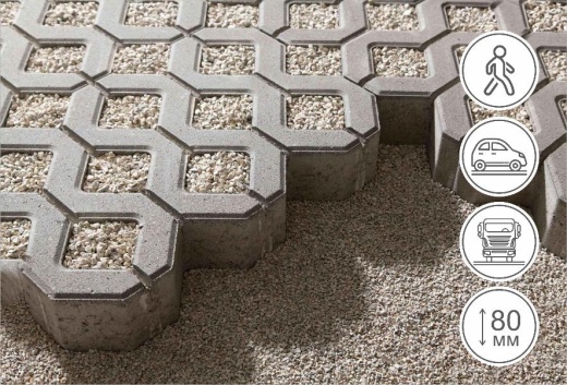 Газонная решетка, серая (без цвета)